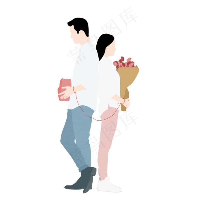 背靠背约会的情侣元素设计模板2000x2000dpi96psd模版下载