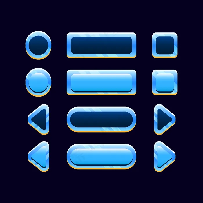 游戏ui资产元素的gui空间按钮图标集