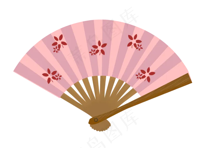 中国风扇子粉色扇子,免抠元素