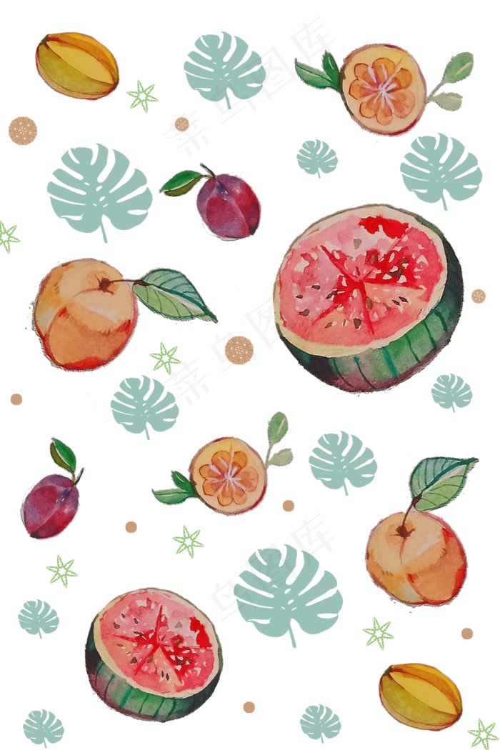 图片水果印花元素图水果类印花图案图片水果壁纸可爱水果印花图案图片