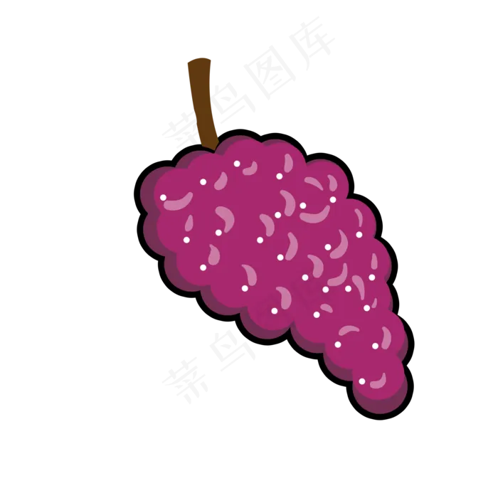 水果果蔬紫色葡萄元素设计