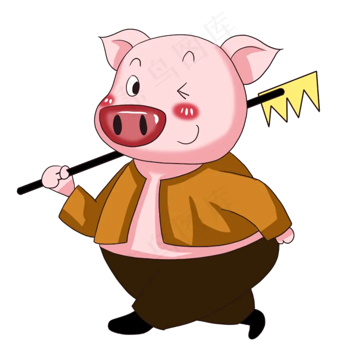 卡通小猪猪卡通动物可爱动物猪八,免抠元素