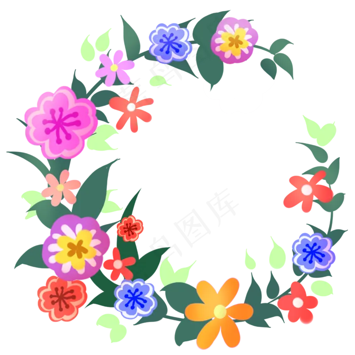 五颜六色花朵的花藤