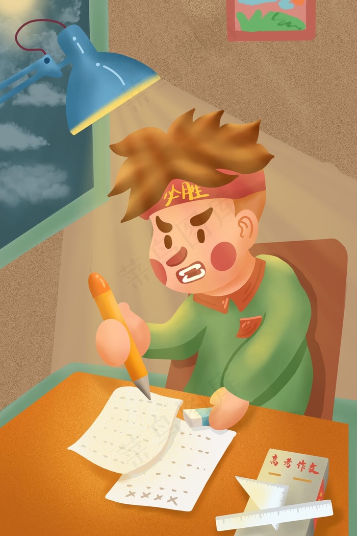 高考挑灯夜战学习(3545*5315px 300 dpi )psd模版下载