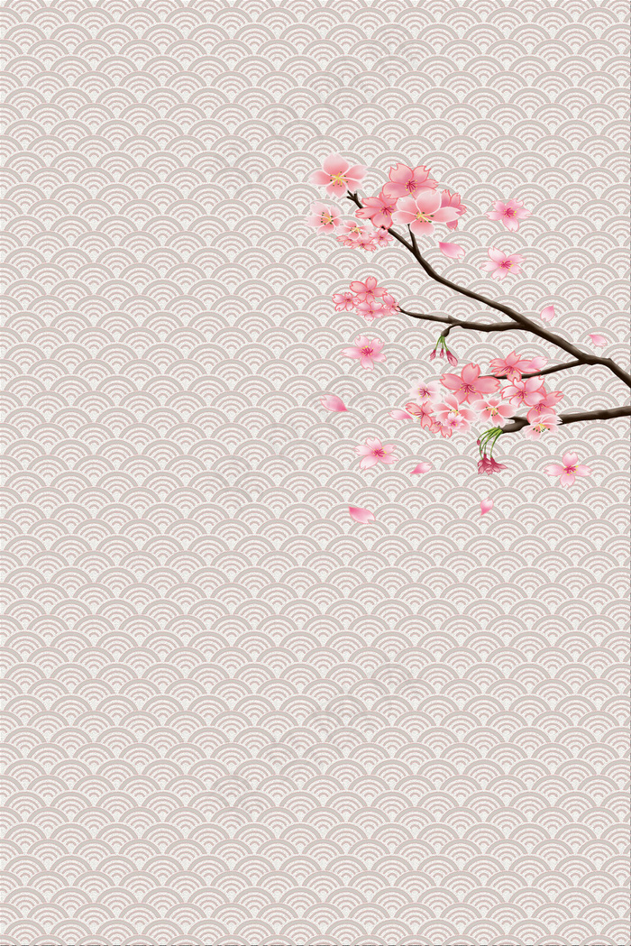 矢量古风中国风手绘花枝背景素材35455315pxpsd模版