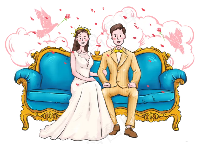 婚礼结婚婚纱照鸽子云朵