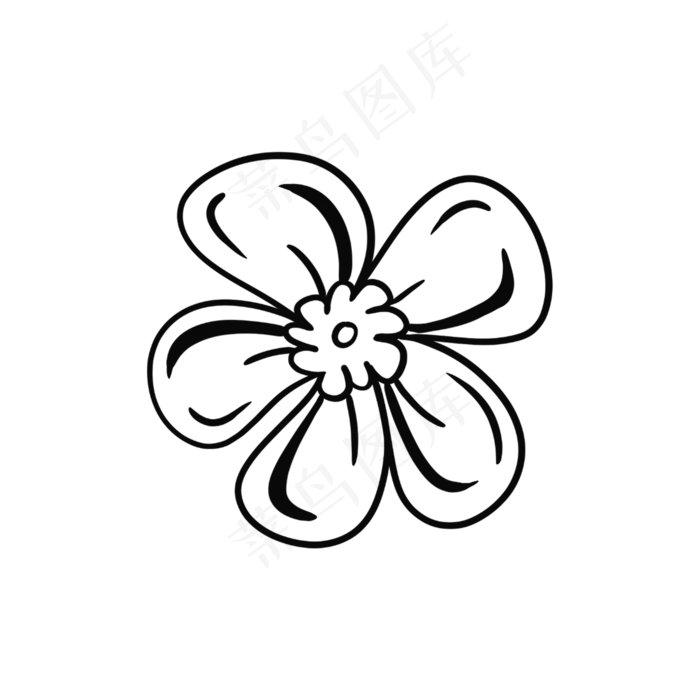 黑白装饰花朵素材