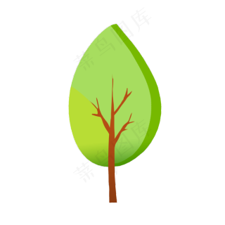 小树卡通春天插画,免抠元素