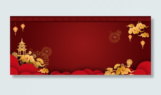 中国风祥云古典横幅banner