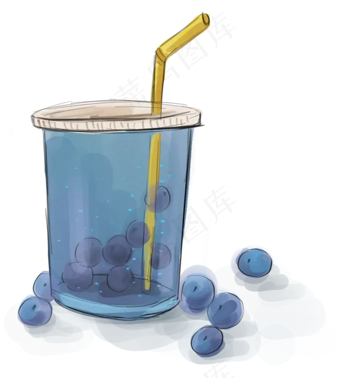夏季蓝莓果汁,免抠元素
