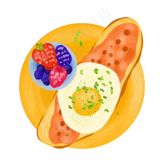 水果鸡蛋装饰插图