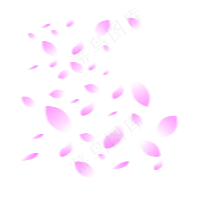樱花花瓣粉色飘落漂浮矢量,免抠元素