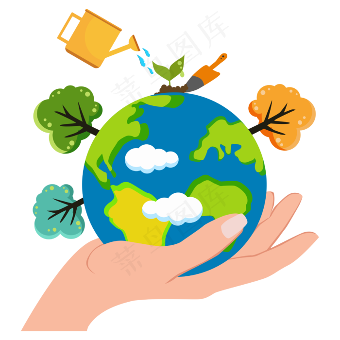 2019年植树节手托地球矢量图,免抠元素(2100x2100(dpi:762))ai矢量