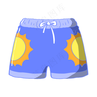 时尚卡通海滩旅游元素ai矢量模版下载