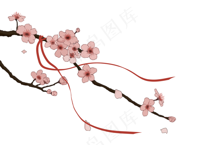 菜鸟图库提供高质量设计素材下载,本素材作品名称为古风花朵粉色(350