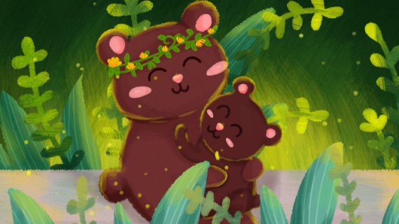 母亲节拥抱母亲插画1199x1260dpi72psd模版下载