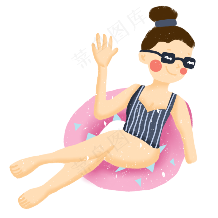 穿泳衣的女孩卡通2500x2500dpi300psd模版下载