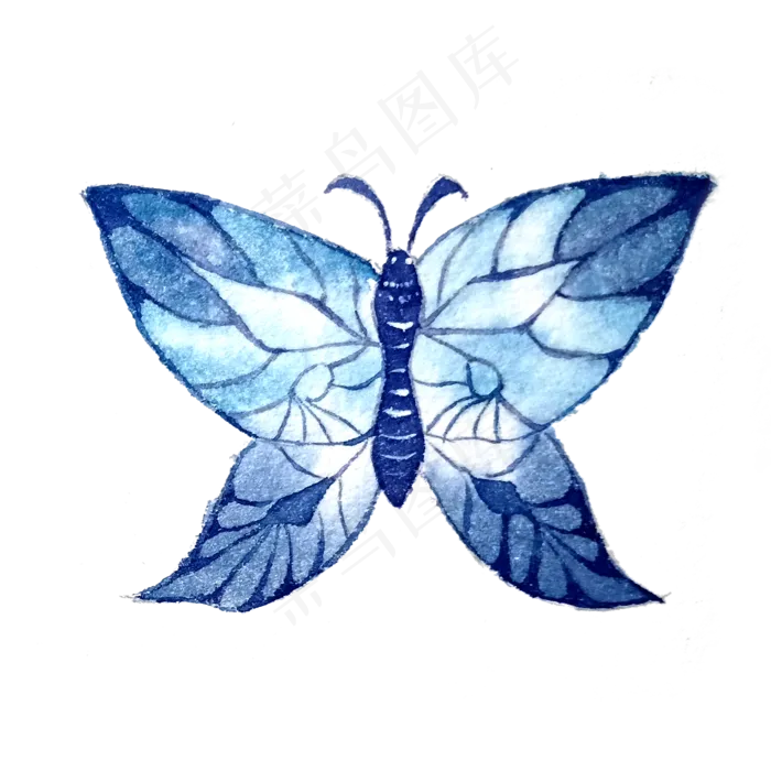 蝴蝶翅膀蓝色透明昆虫美丽PNG,免抠元素