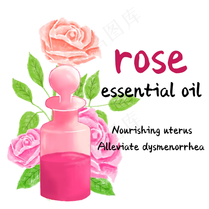 玫瑰精油养颜美容芬芳,免抠元素