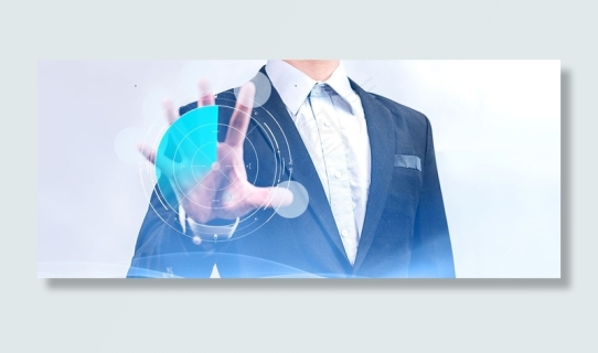 触碰科技商务人物大气创意合成背景海报