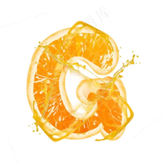 橙子橙汁橙色PSD字母G