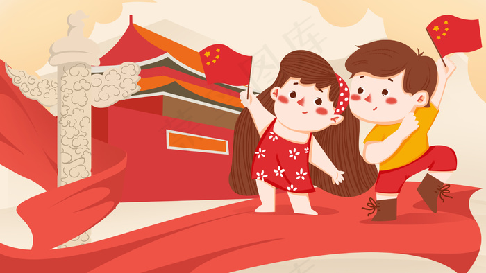 菜鸟图库提供高质量设计素材下载, 本素材作品名称为70周年国庆手绘