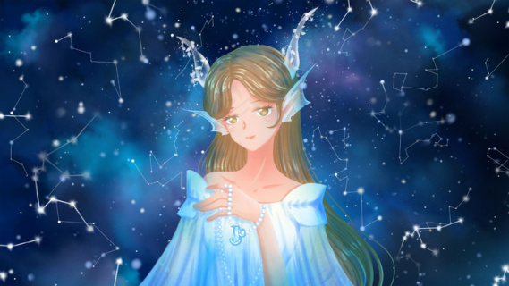 深蓝色唯美卡通治愈小清新中元节配图28801620px300dpi