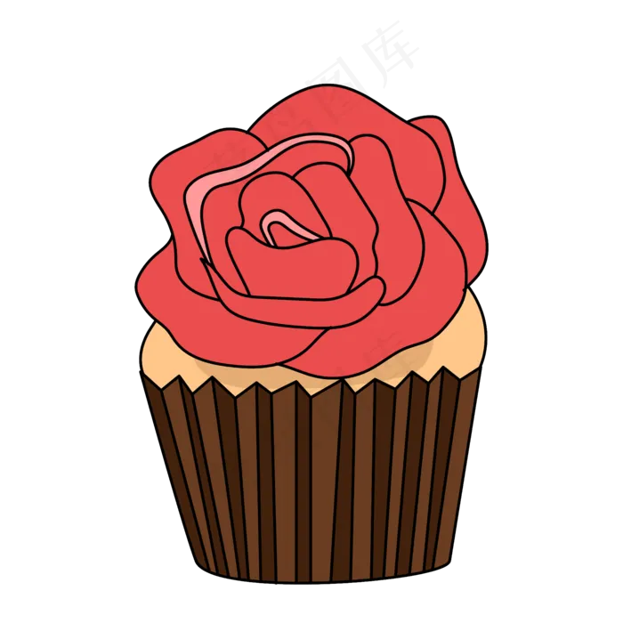 情人节红玫瑰杯子蛋糕