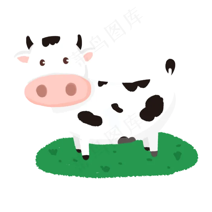 牧场卡通小动物奶牛,免抠元素