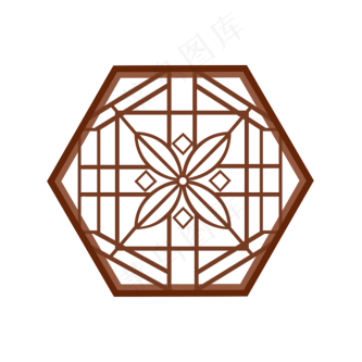 古典多边形窗户边框
