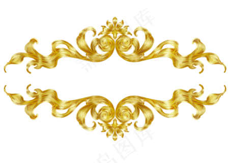 金色花边框欧式古典纹,免抠元素