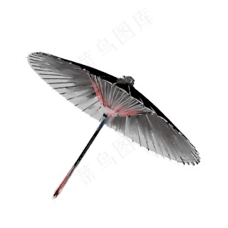 油纸伞折伞水墨黑色墨色png,免抠元素
