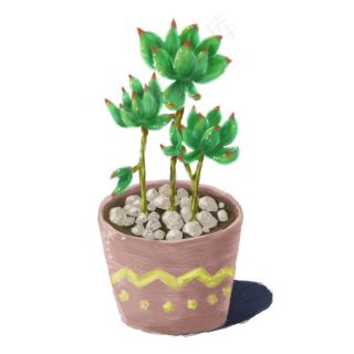 小清新植物盆栽插画扁平卡通可爱2000x2000dpi200ai矢量模版下载