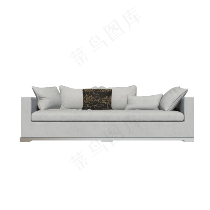 现代灰色的布艺软包沙发,免抠元素