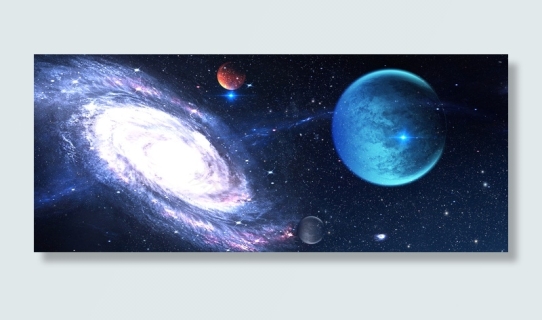 唯美宇宙星球星空背景(1920*800px )psd模版下载 - 菜鸟图库