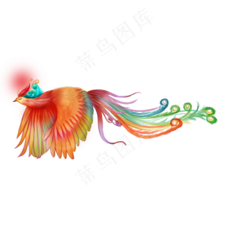 凤凰涅盘神鸟七彩百鸟朝凤png神兽免抠元素4000x4000dpi300psd模版