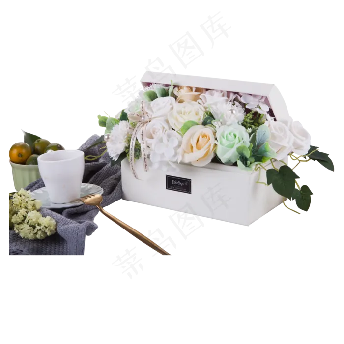 节日礼品白色花盒