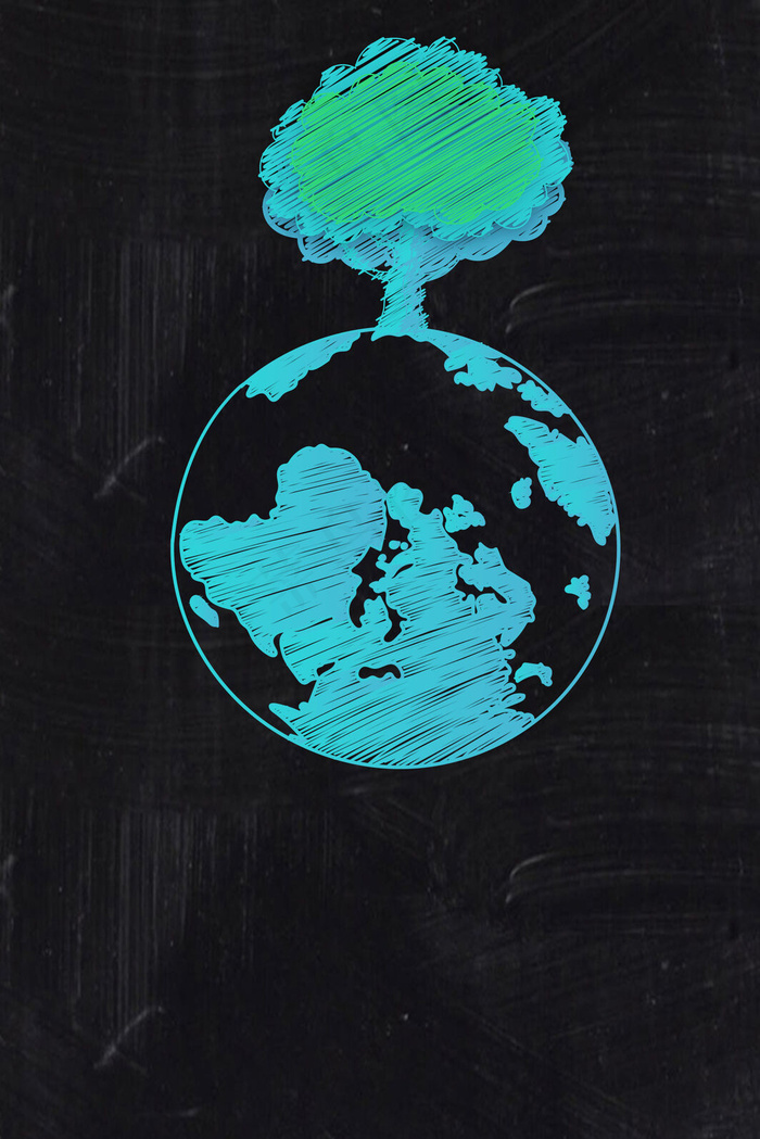 菜鸟图库提供高质量设计素材下载, 本素材作品名称为黑色创意粉笔画