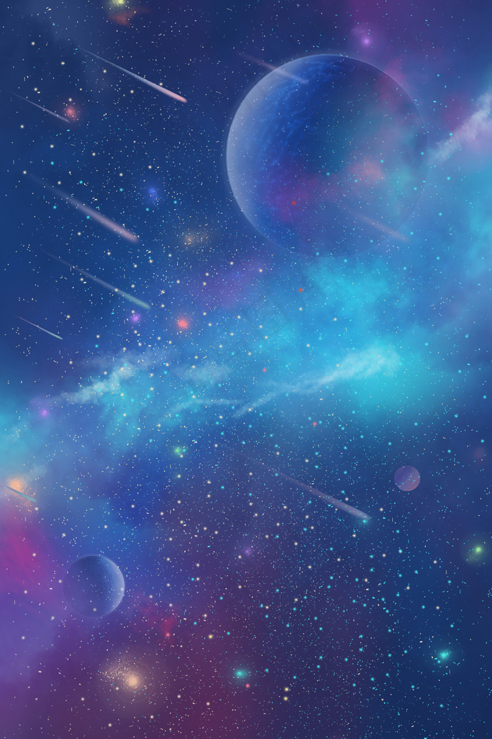 宇宙星空星球宇宙太空流星星星治愈唯美 菜鸟图库