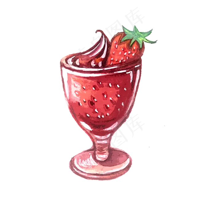 草莓甜品冰糕冰激凌PNG奶昔