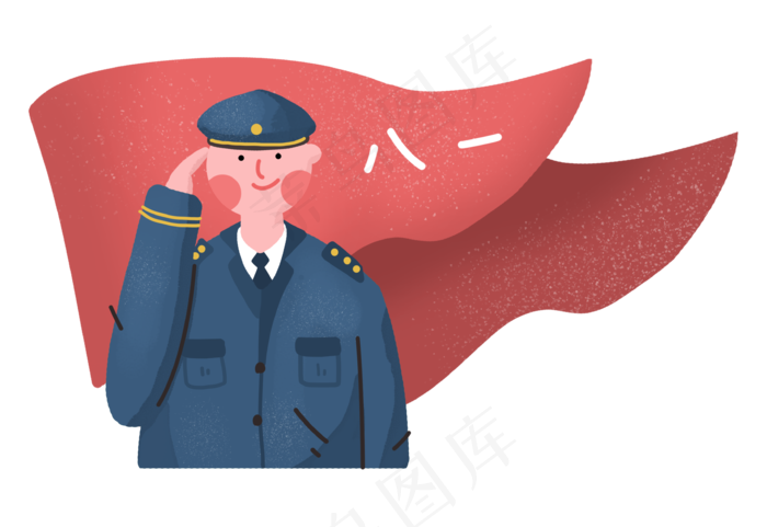 八一建军节敬礼的海军3440x2362dpi300psd模版下载