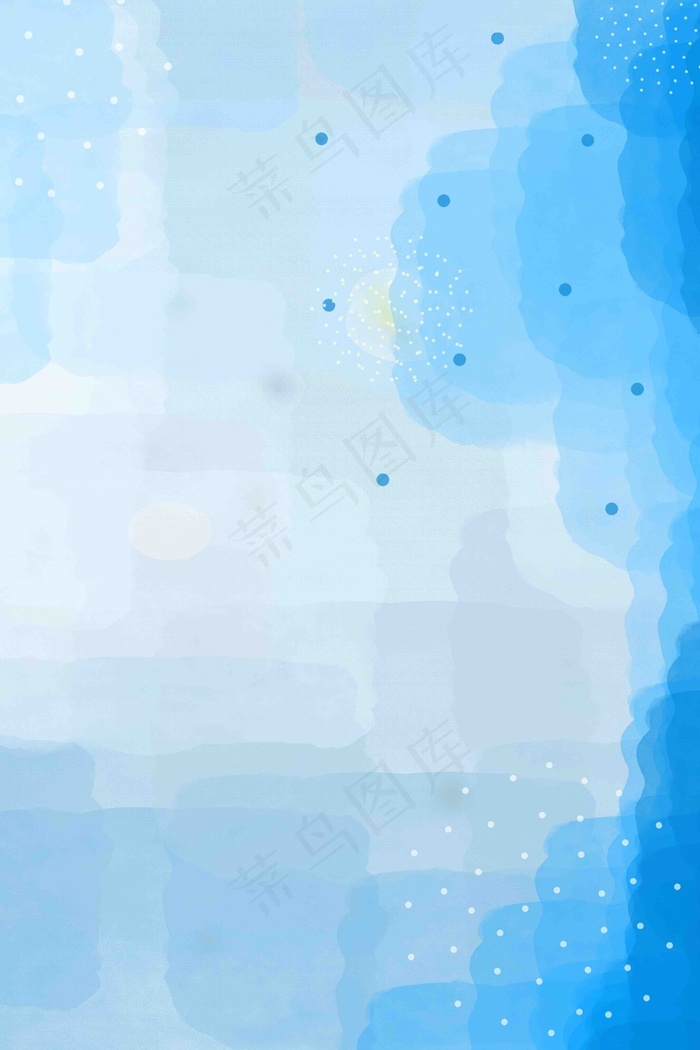 蓝色舒适梦幻水彩透明色块背景 菜鸟图库