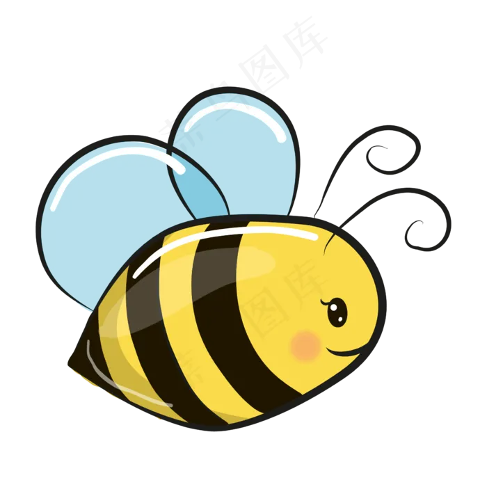 手绘卡通可爱的小蜜蜂,免抠元素