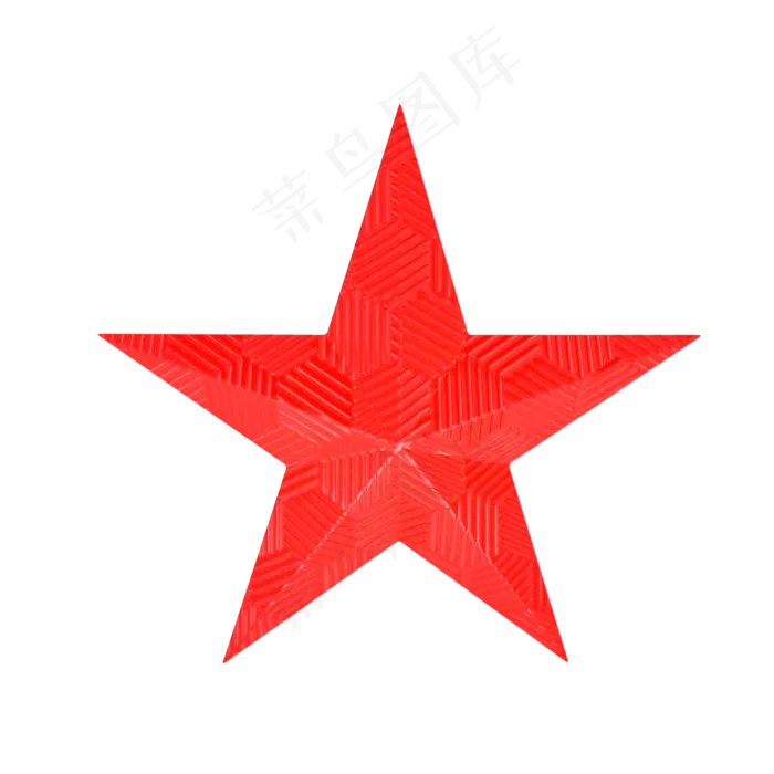 红色立体纹理五角星