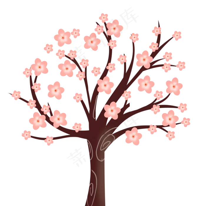 春天桃花桃花树,免抠元素