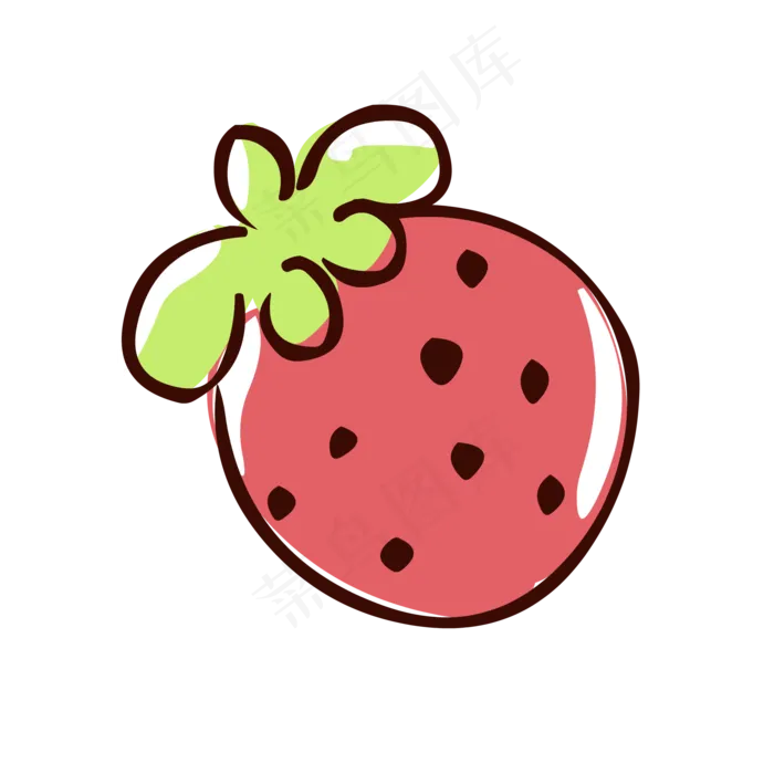 食物元素手绘可爱卡通甜品草莓