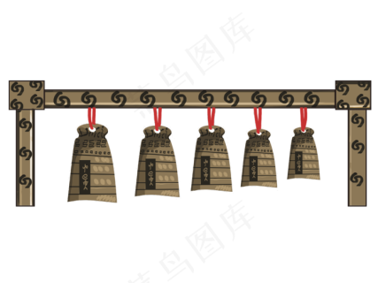 手绘乐器编钟插画图片ai矢量模版下载