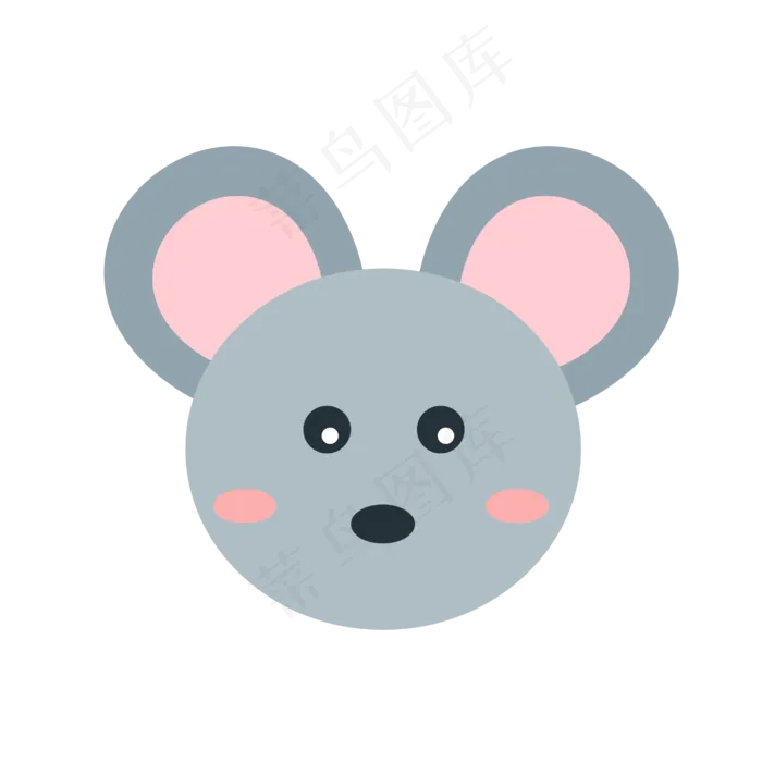 小老鼠动物元素头像手机矢量图标,免抠元素
