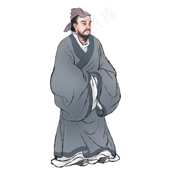 郦道元国学古人古风人物免抠元素2000x2000dpi300psd模版下载