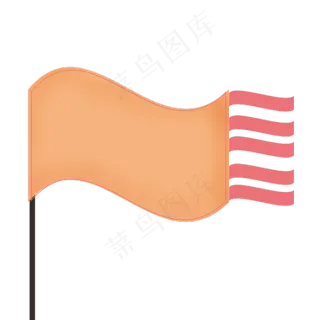 卡通矢量红色飘带旗帜,免抠元素